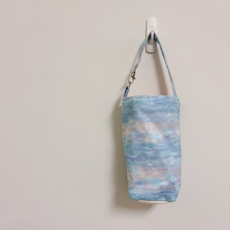 [Snowflake Pear] Sunset handmade beverage bag/walking bag/environmentally friendly cup bag - Other - Cotton & Hemp Multicolor