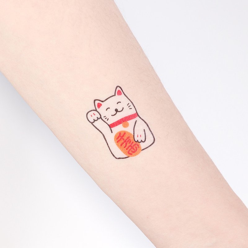 Surprise Tattoos - Lucky Cat  Temporary Tattoo - Temporary Tattoos - Paper White