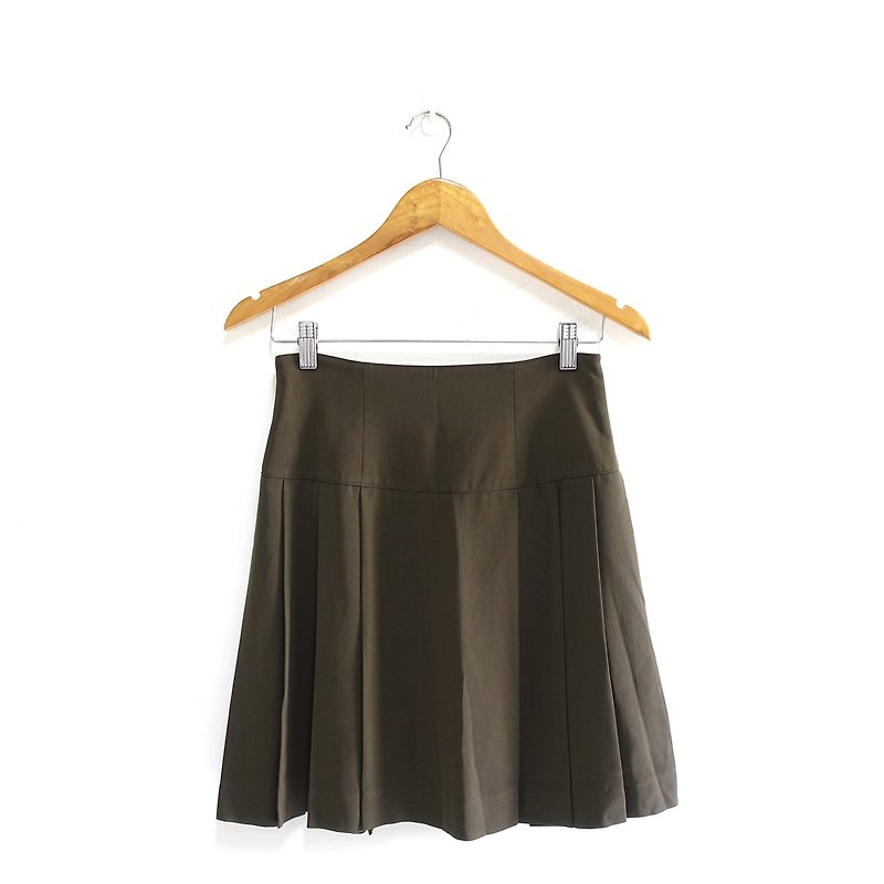 │Slowly│ olive green - ancient dress │vintage. Retro. Literature. - Skirts - Polyester Multicolor