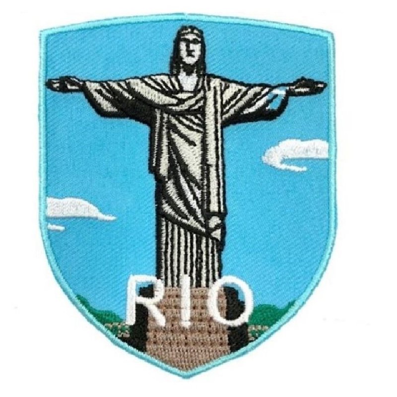 ブラジルリオデジャネイロイエス像ランドマーク粘着刺繍パッチパッチ布ラベルホットスタンピングエンブレム