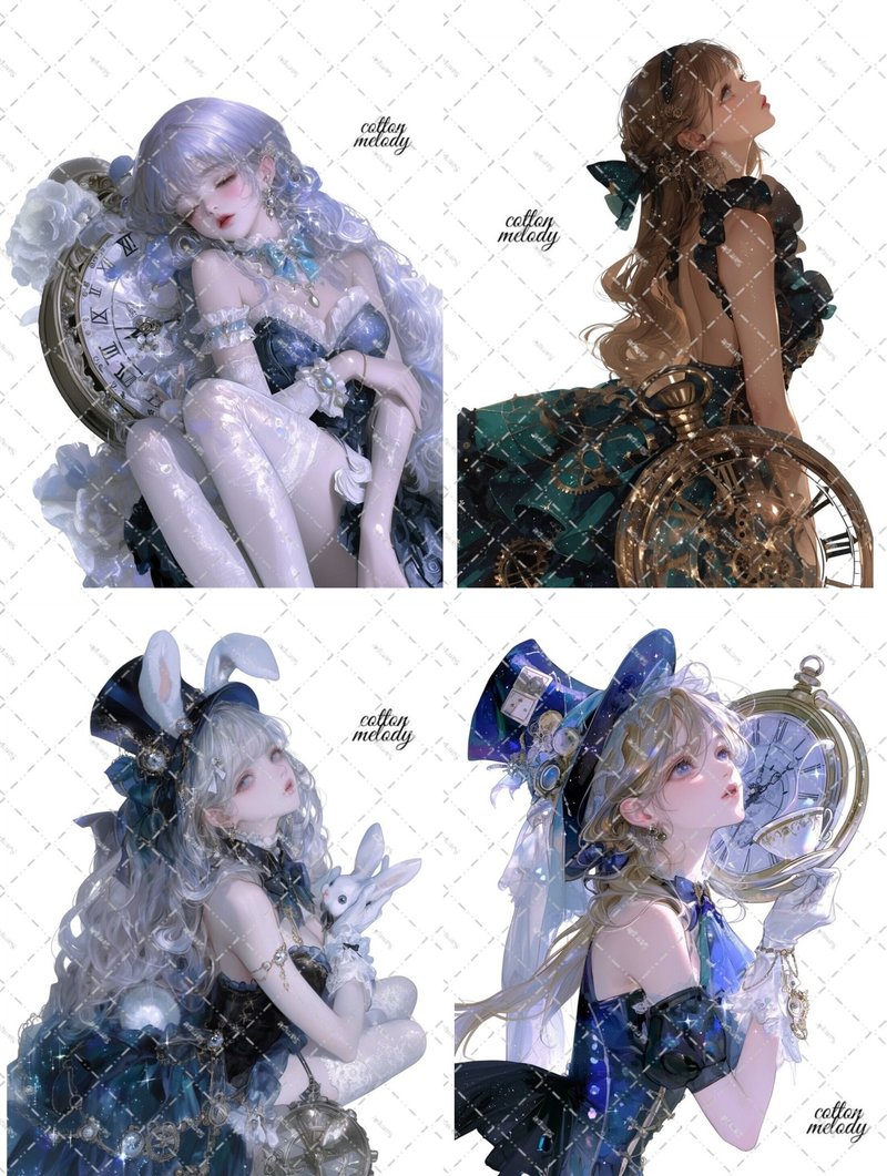 The Crystal Wonderland / 25種類各3枚 / cotton melody / 人物ステッカー / ノベルティ付 【男女mix】 - 貼紙 - 紙 