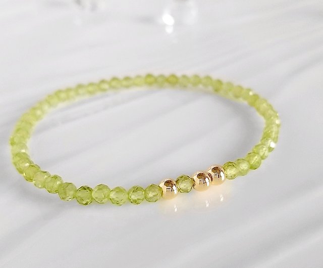 Crystal Faceted Beads Bracelets Peridot