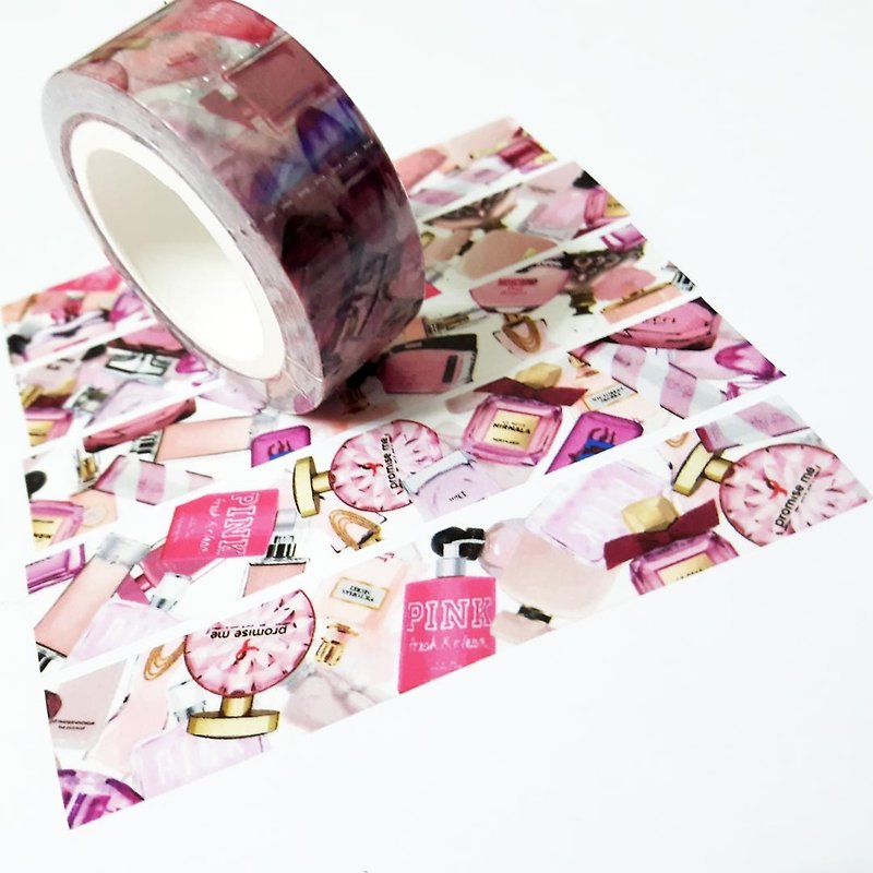 Sample Washi Tape Pink Bottles - มาสกิ้งเทป - กระดาษ 