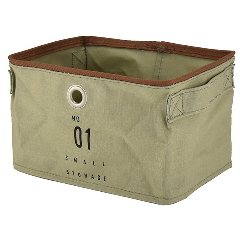Basic Number- small pouch (Khaki Green) - กล่องเก็บของ - ผ้าฝ้าย/ผ้าลินิน สีนำ้ตาล