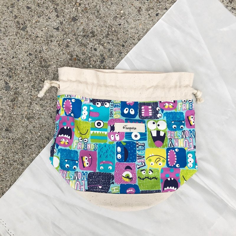 Little Monster / Japanese Cotton print / Shoulder bag  crossbodies  bucket bag - Messenger Bags & Sling Bags - Cotton & Hemp 
