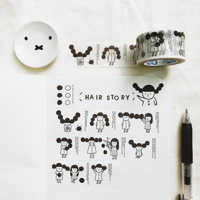 Hair Story / 右手超人紙膠帶 #5 - 紙膠帶/和紙/PET - 紙 白色