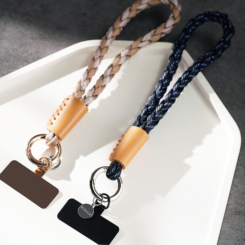 [Mountain Series] Contrast Braided Leather Wrist Strap - Phone Accessories - Cotton & Hemp 