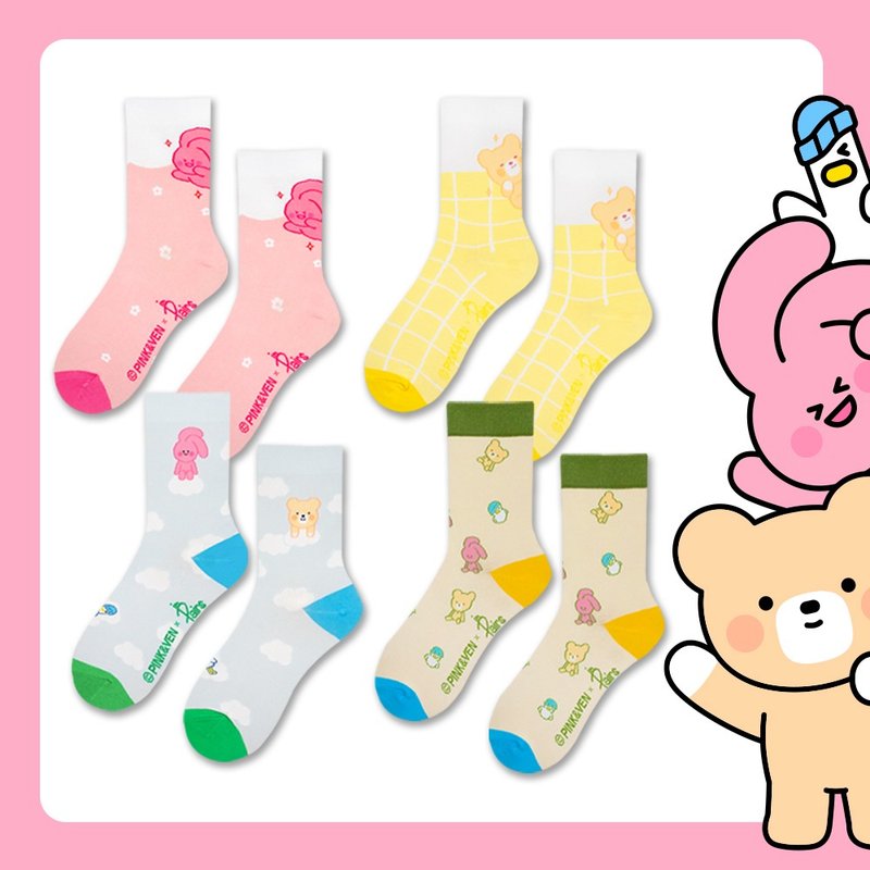 【in Pairs】PINK&VEN | Socks - Socks - Cotton & Hemp Multicolor