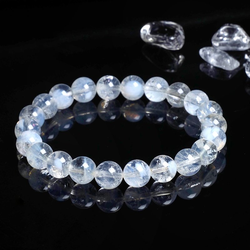 #394 One Picture One Object/8.5mm Blue Needle Crystal Bracelet Rare Angel Wings Meditation - Bracelets - Crystal Blue