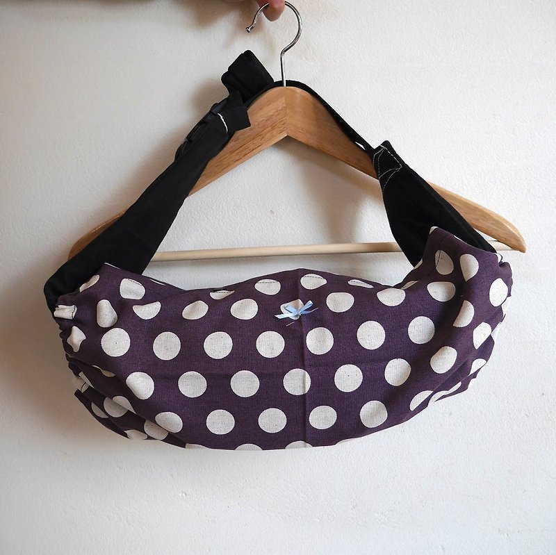 Baby carrier bag / dark purple dot - Other - Cotton & Hemp Purple