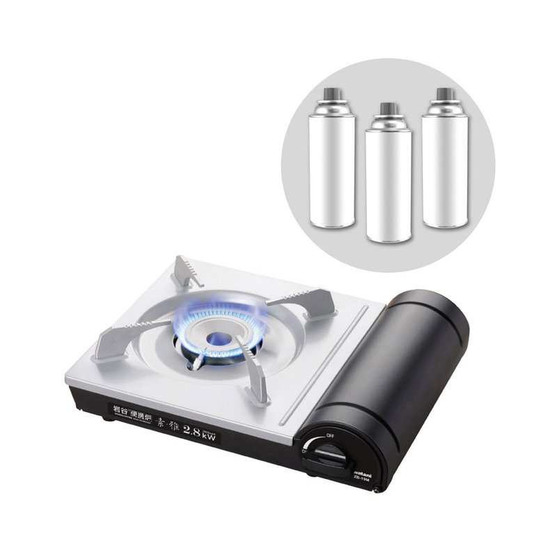 【Iwatani岩谷】素雅磁式卡式瓦斯爐-2.8kW-搭贈3入瓦斯罐 - 露營用品 - 其他材質 白色