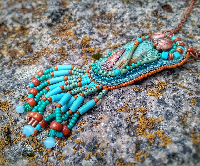 Snail and amazonite necklace