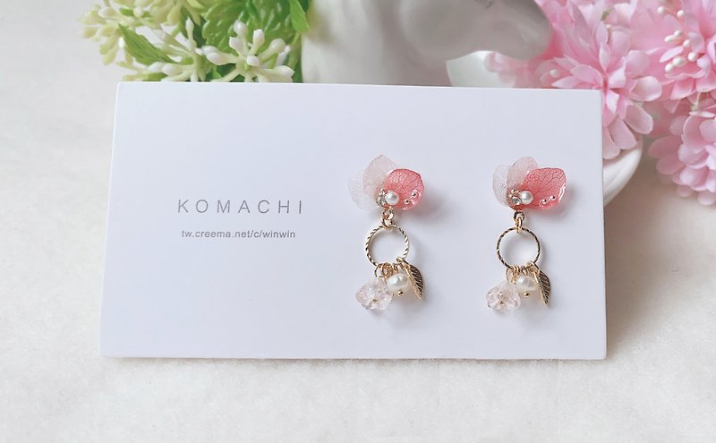 Cotton Candy - Earrings & Clip-ons - Plants & Flowers Pink