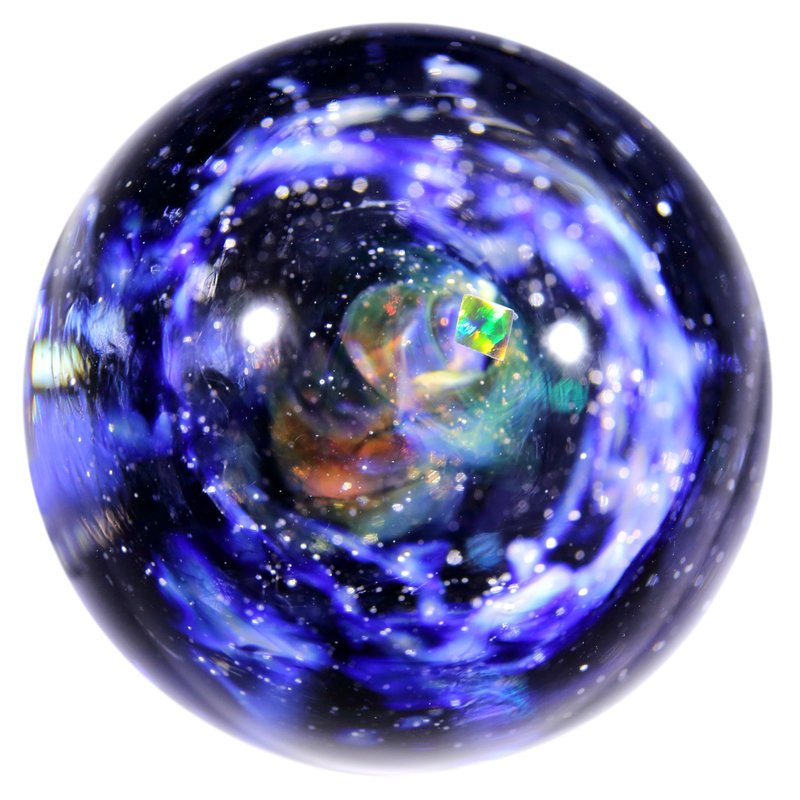 51mm 兩面星雲宇宙玻璃球擺設 no.M228 - 擺飾/家飾品 - 玻璃 藍色