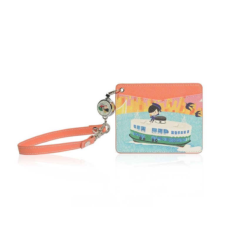 Little Lon x MONOCOZZI | Name Card Holder with Retractable Strap - Ferry - ID & Badge Holders - Other Materials Multicolor