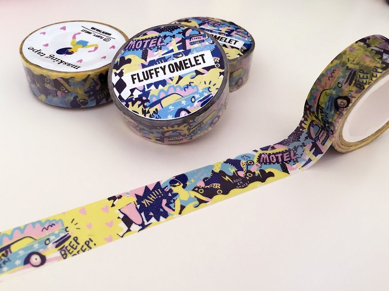 Fluffy omelet Masking tape / washi tape - มาสกิ้งเทป - วัสดุอื่นๆ หลากหลายสี