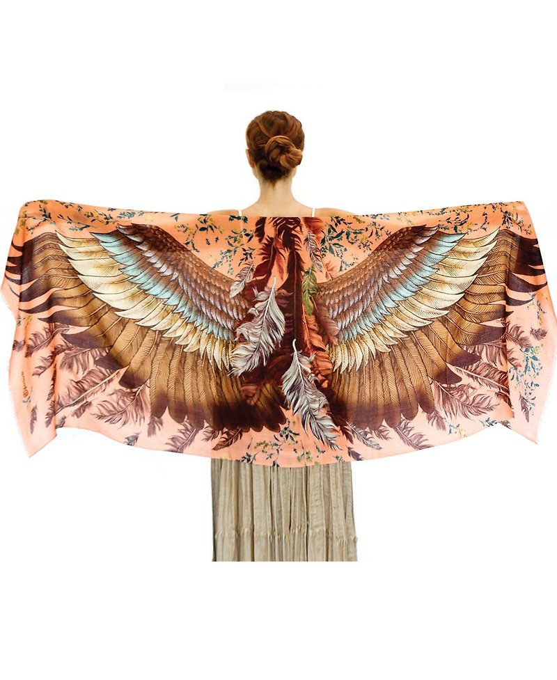 Saffron Wings Scarf - cotton - 絲巾 - 棉．麻 