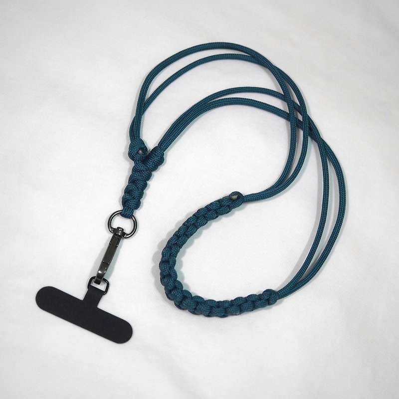 【Gusta. Weaving】Version 1.0 monochrome paracord weaving adjustable mobile phone lanyard with mobile phone hanging piece - Lanyards & Straps - Nylon Multicolor