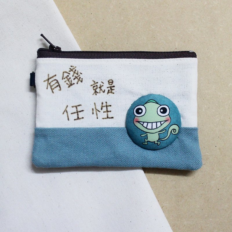 Customization_write one sentence coin purse/document holder/double-layer storage bag_ (a variety of patterns to choose from to send a lanyard) - กระเป๋าใส่เหรียญ - วัสดุอื่นๆ 