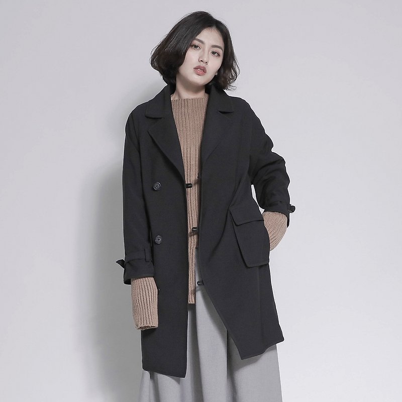 Landscape three-dimensional suit jacket _7AF302_ black - Women's Blazers & Trench Coats - Cotton & Hemp Black