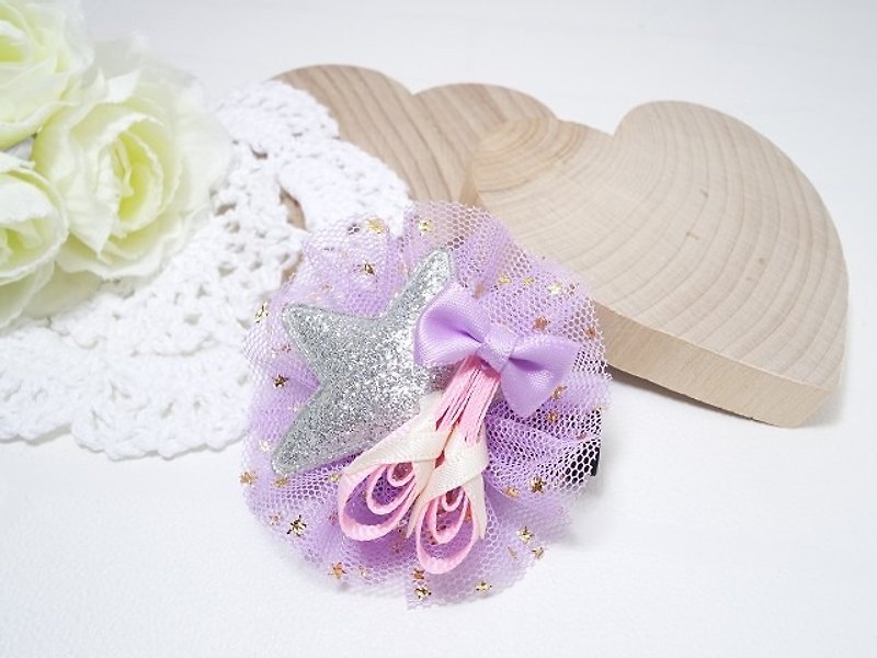 Handmade Hairclip for Little Girls - Ballet shoes Purple color - Hair Accessories - Other Materials 