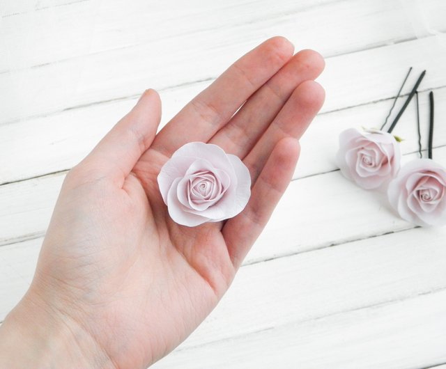 オレンジ色のバラのヘアピン 花ブライダルヘアピース 結婚式の花