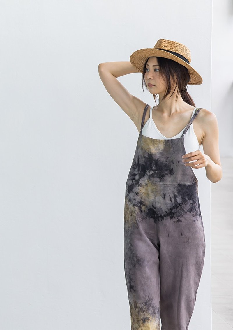 Plant dyed suspender skirt - Overalls & Jumpsuits - Cotton & Hemp 