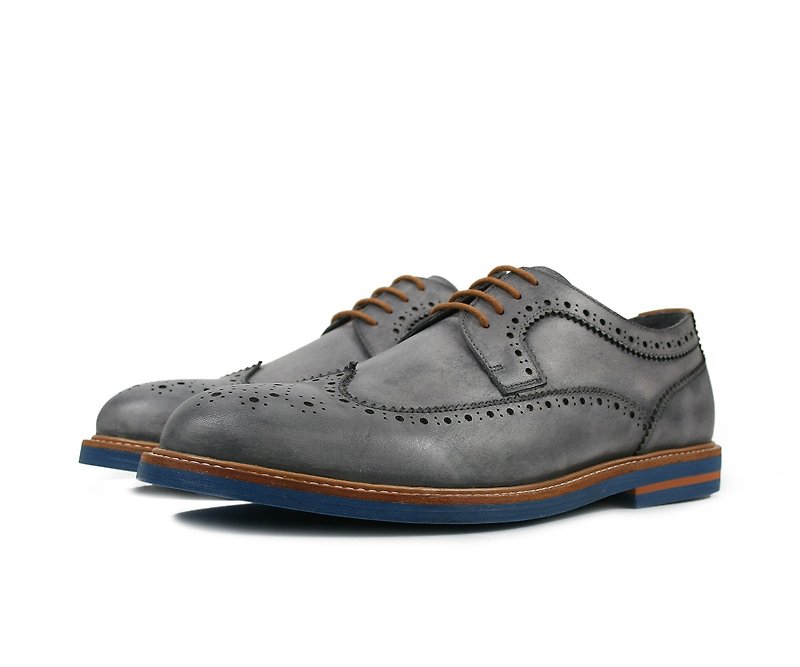Rubber-bottomed oxford shoes - RX-10A - Men's Oxford Shoes - Genuine Leather Gray