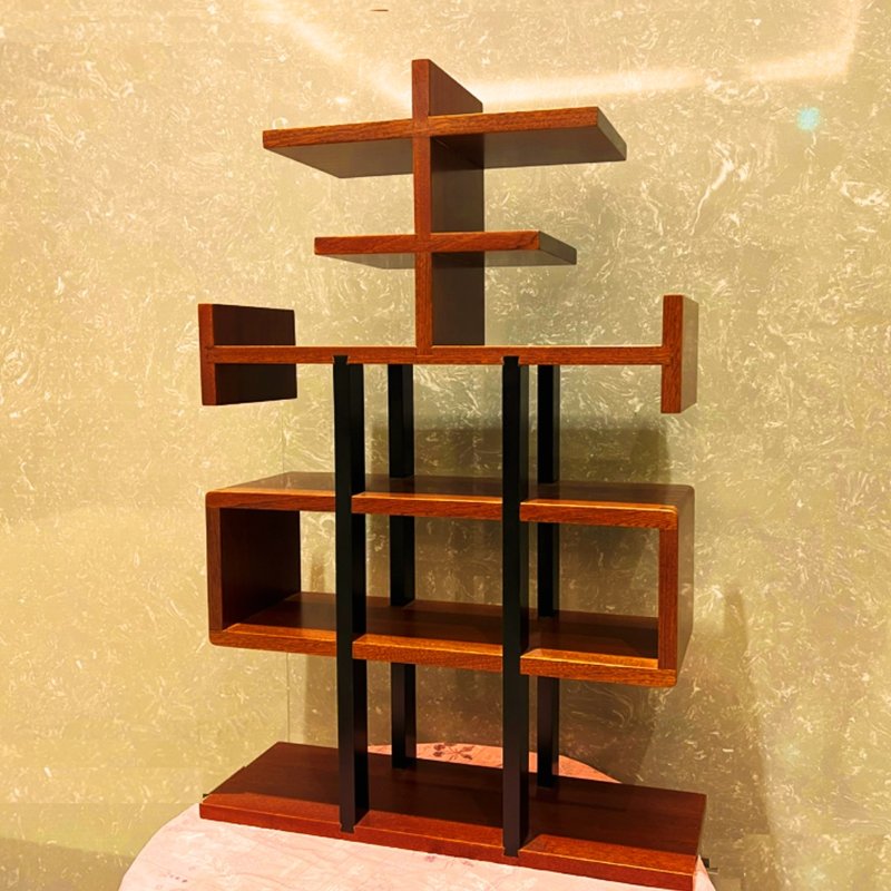 福氣滿堂 漢字櫃 文創  榫接 原木 精品 展示櫃 壺憩 - 層架/置物架/置物籃 - 木頭 