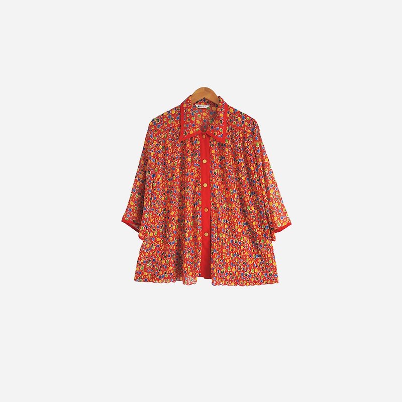 Dislocation ancient vintage / little shirt no.520 vintage - เสื้อเชิ้ตผู้หญิง - วัสดุอื่นๆ สีแดง