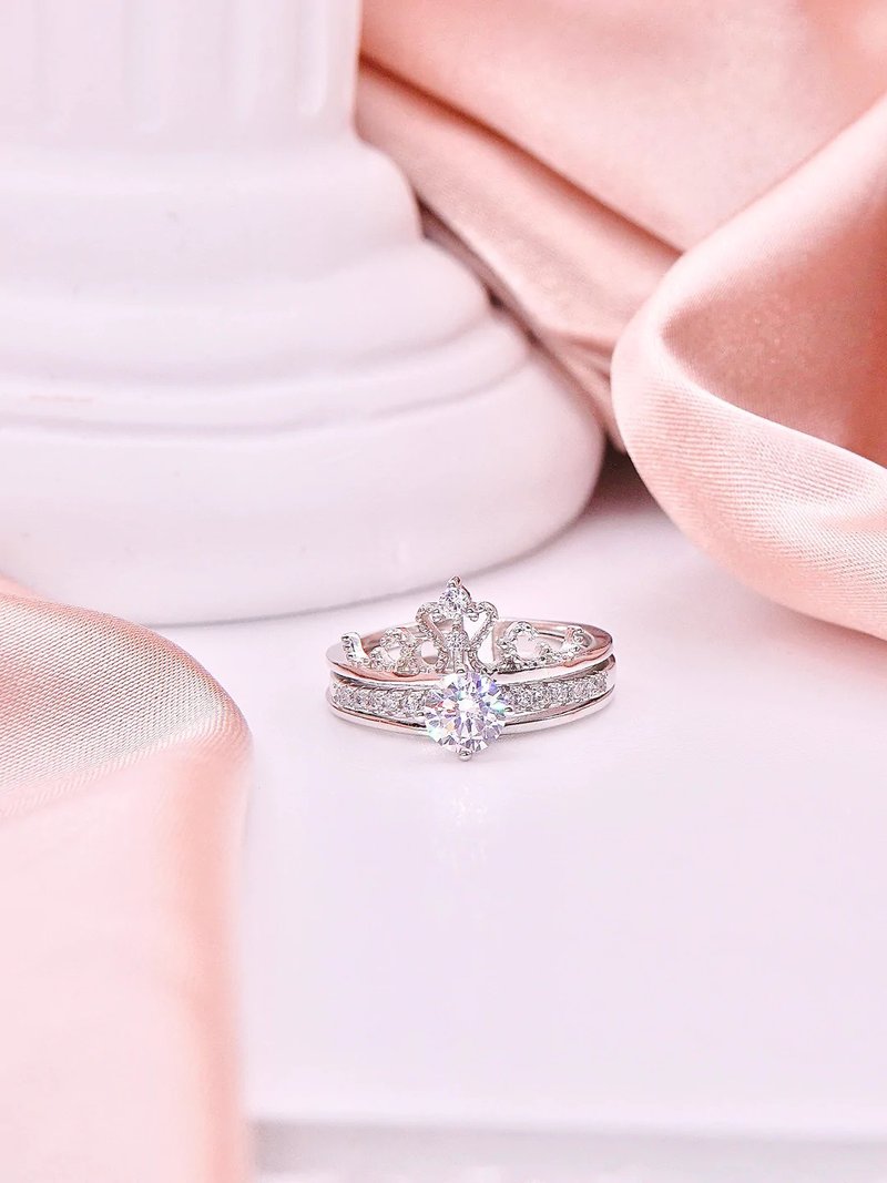 Princess Crown—Xianqi Detachable Design Multiple Combination Wearing Rings Ritual Gift for Girls - แหวนทั่วไป - วัสดุอื่นๆ 