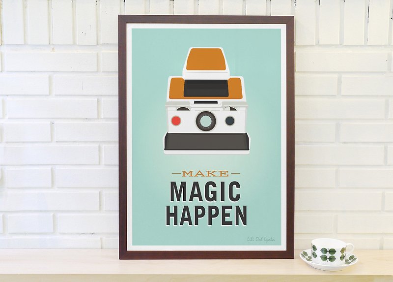 Nordic retro minimalist poster Make Magic Happen original customizable paintings without frame - Posters - Paper Brown