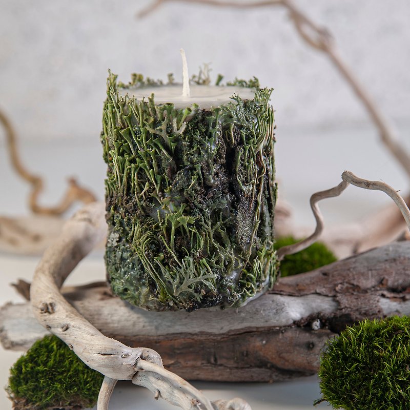 Full Dry Flower Candle | Herb-Garden scented | birthday gift | - 香氛蠟燭/燭台 - 蠟 卡其色
