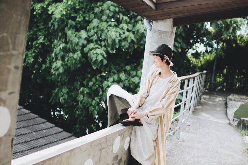 棉麻寬襬褲裙 軍綠 - 女長褲 - 棉．麻 綠色
