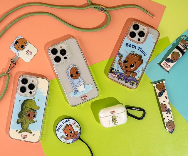 Marvel I am Groot クロス エンボス カーフスキン Apple Watch