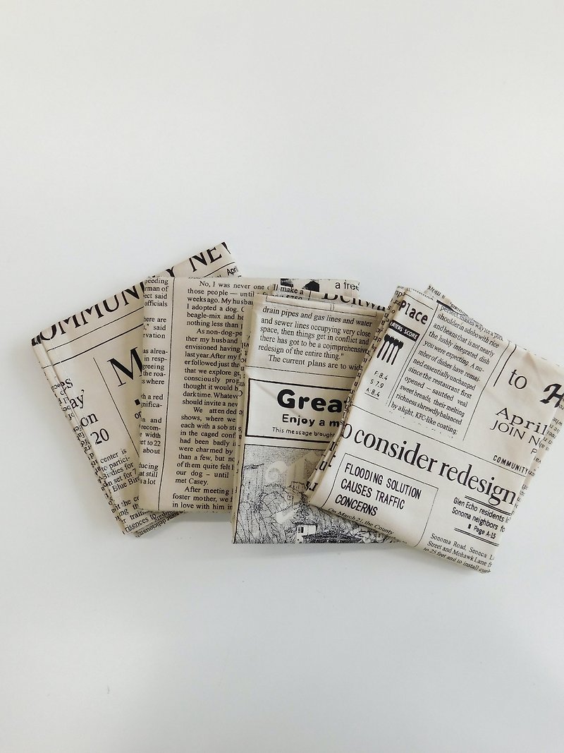 Newspaper Furoshiki 50cm A book on how to tie a furoshiki is included. - Lunch Boxes - Cotton & Hemp Gray