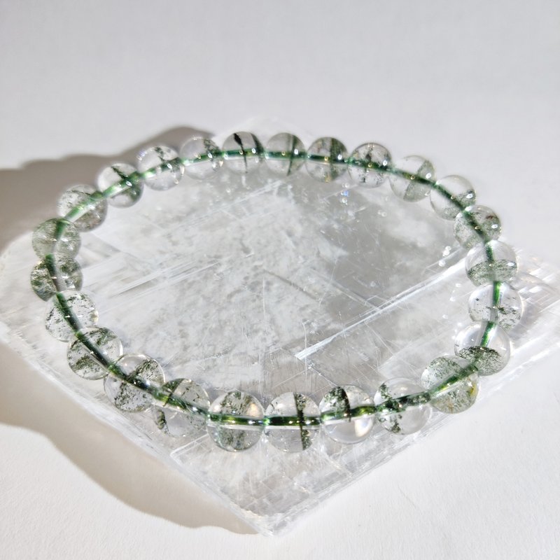 [Customized Products] Green Ghost Melaleuca Green Ghost Brazil 7-17mm Natural Crystal Bracelet - Bracelets - Crystal 