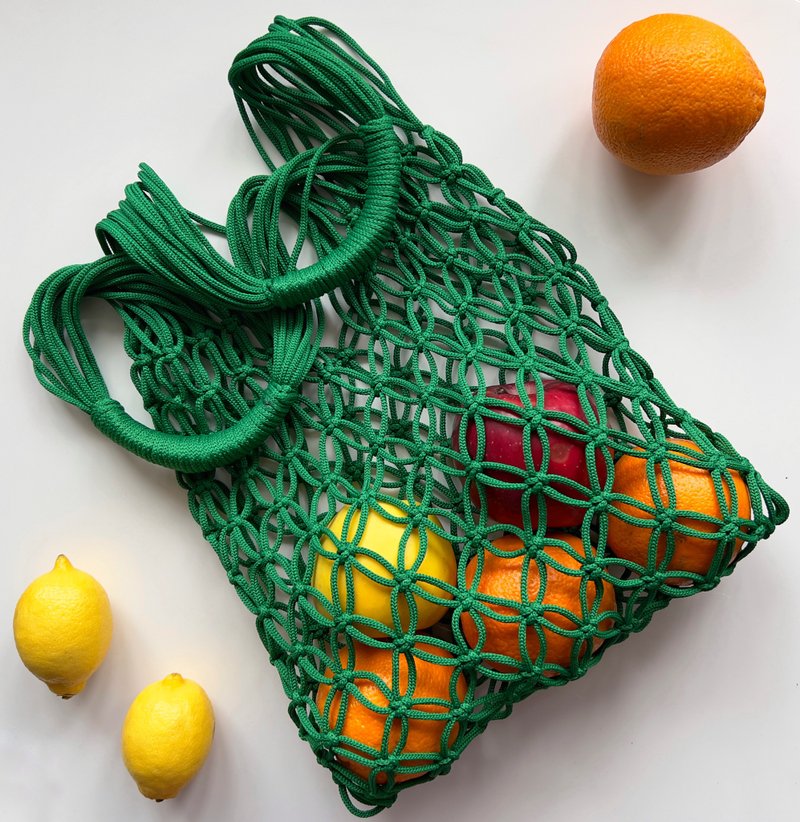 Macrame Net, Handbag Shoulder, Bag Shopper, Bag Summer Beach Shopping Bag Green - Handbags & Totes - Thread Green