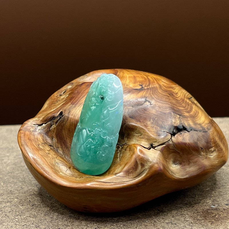 瀚玉珠寶.天然A貨緬甸玉翡翠.冰綠荷葉墜.甜甜淡淡綠.種水俱佳 - 其他 - 玉石 