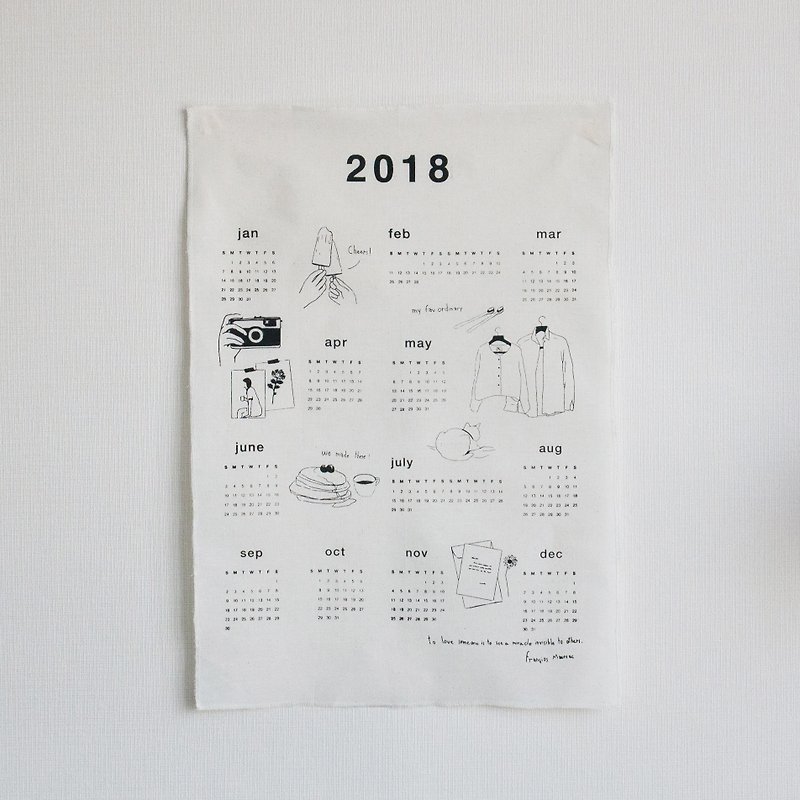 ปฏิทินผ้าปีใหม่ My Fav. Ordinary 2018 ขนาด Poster A2 - ของวางตกแต่ง - เส้นใยสังเคราะห์ สีนำ้ตาล