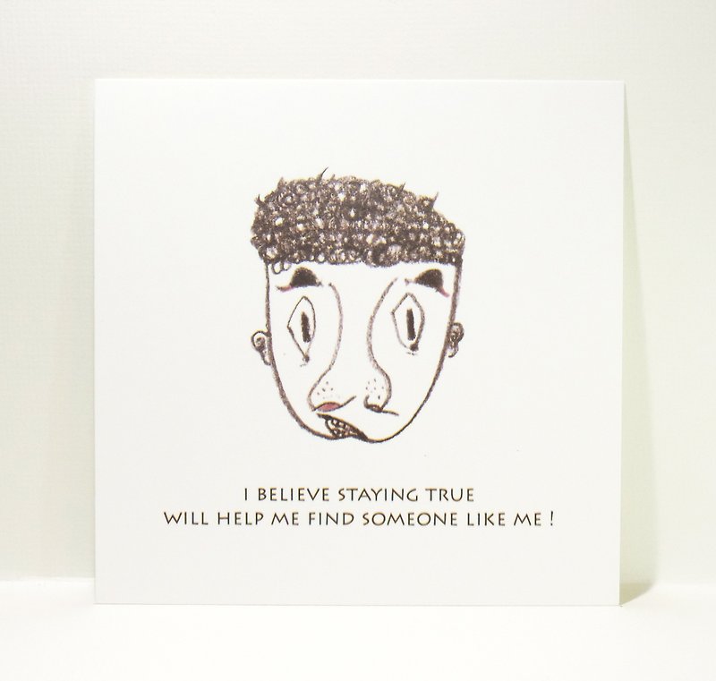 Face / square bottle series cards: find you in the crowd - Cards & Postcards - Paper Black