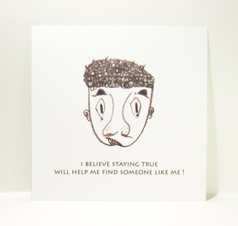 Face / square bottle series cards: find you in the crowd - Cards & Postcards - Paper Black