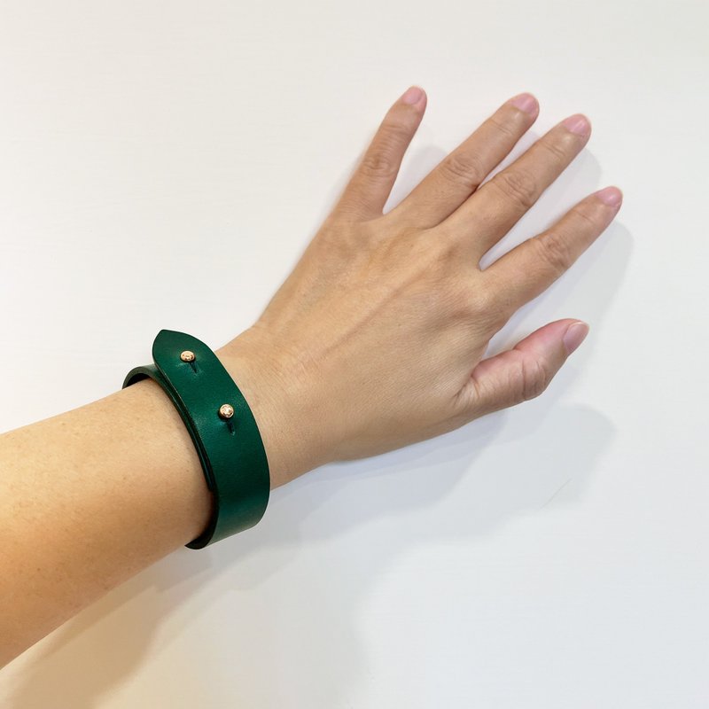 【 聖誕禮物】Ponte Vecchio 皮革手環/植鞣革/交換禮物 客製化 - 手鍊/手環 - 真皮 紅色