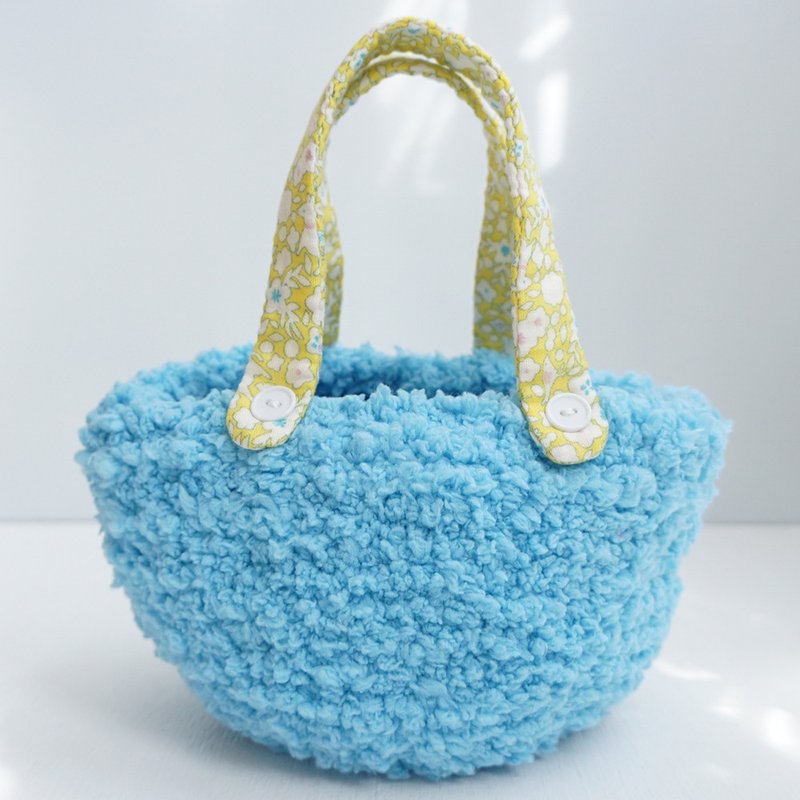 Ba-ba handmade Crochet bag  No.CSB60 - 化妝包/收納袋 - 其他材質 藍色