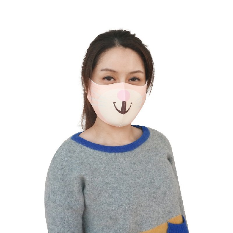草莓夾心貓-M-動物園-3D立體透氣口罩 - 口罩/口罩收納套 - 其他材質 多色