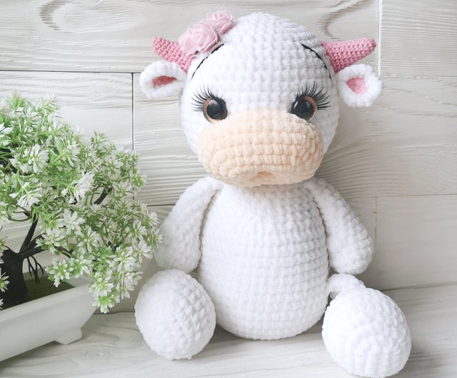 Milk Cow Crochet Plush Stuffed Toy, Crochet Animal, Happy Farm, Custom Color,  - Shop MagictoysBY Kids' Toys - Pinkoi