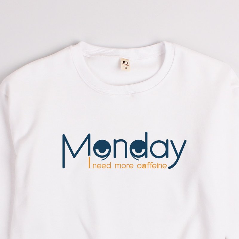 [Fun Text] I need a little more caffeine on Monday Nano Bristles University T/Neutral T - เสื้อยืดผู้ชาย - ผ้าฝ้าย/ผ้าลินิน สีเทา