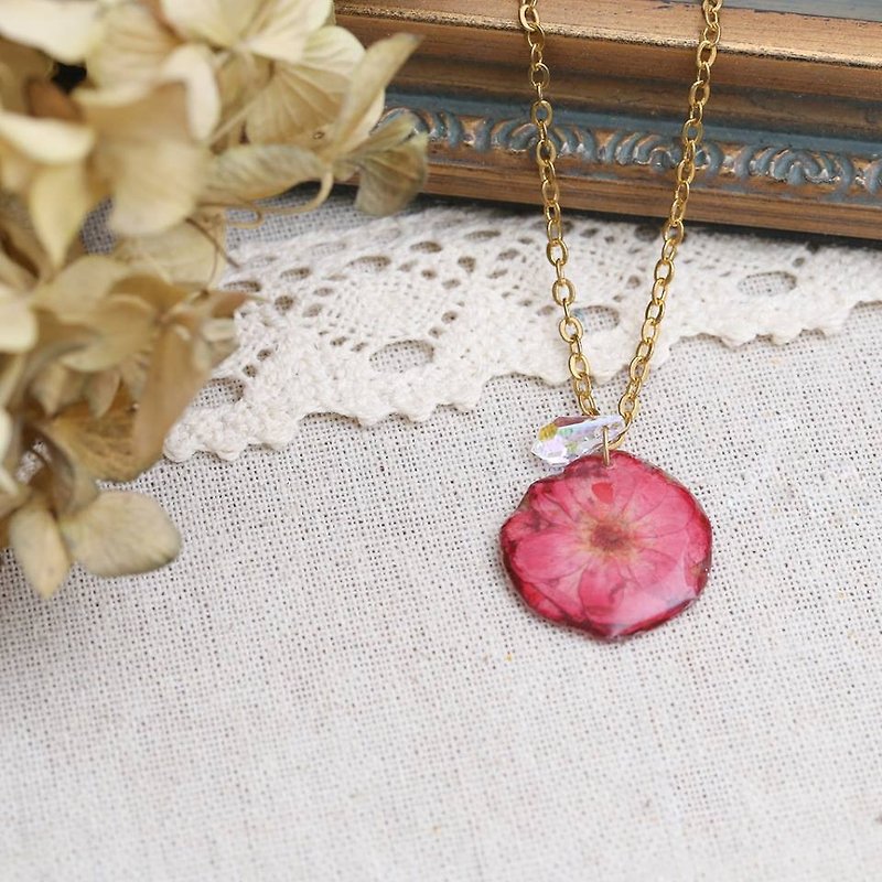 Plants & Flowers Necklaces Red - Sanhua cat hand made floral rose flower emotions frozen shiny necklace mother's day spot