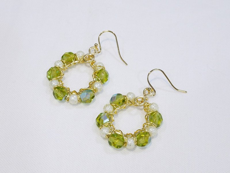 綠意耳環 - 耳環/耳夾 - 其他金屬 綠色