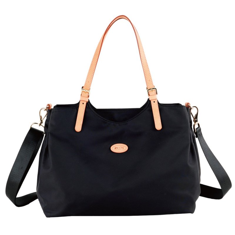 Multi-space and large-capacity commuter tote bag-large (black) - กระเป๋าแมสเซนเจอร์ - ไนลอน สีดำ